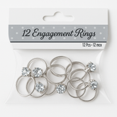 Silver Engagement Ring Favor Charms - Pack of 12